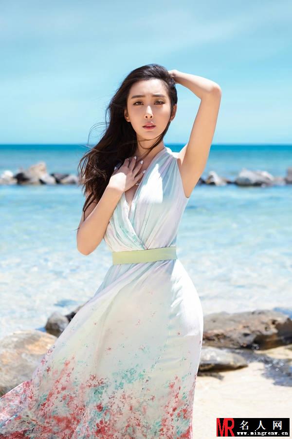 杜若溪海边写真 性感蓝色宛若美人鱼(1)