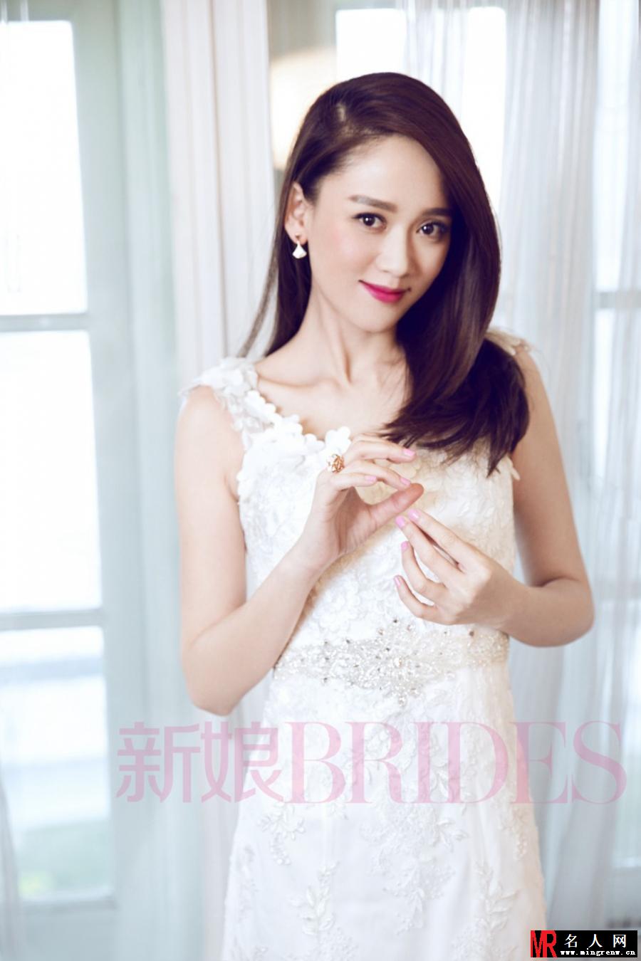 陈乔恩封面大片 化身春光中的浪漫新娘(1)
