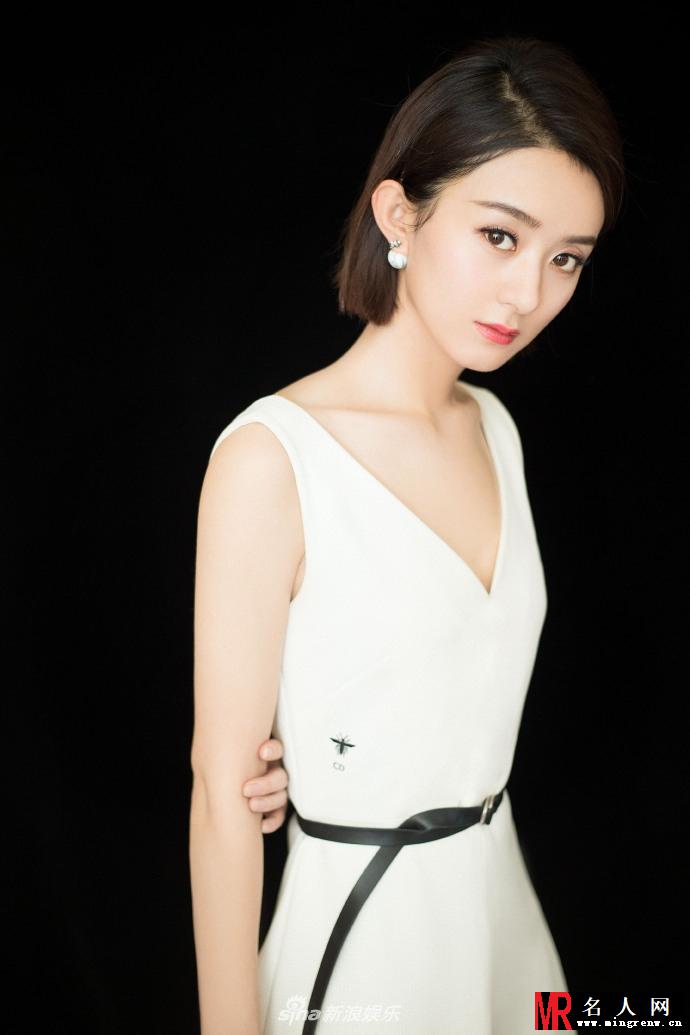 赵丽颖白裙气质高贵 披白纱梦幻唯美(1)