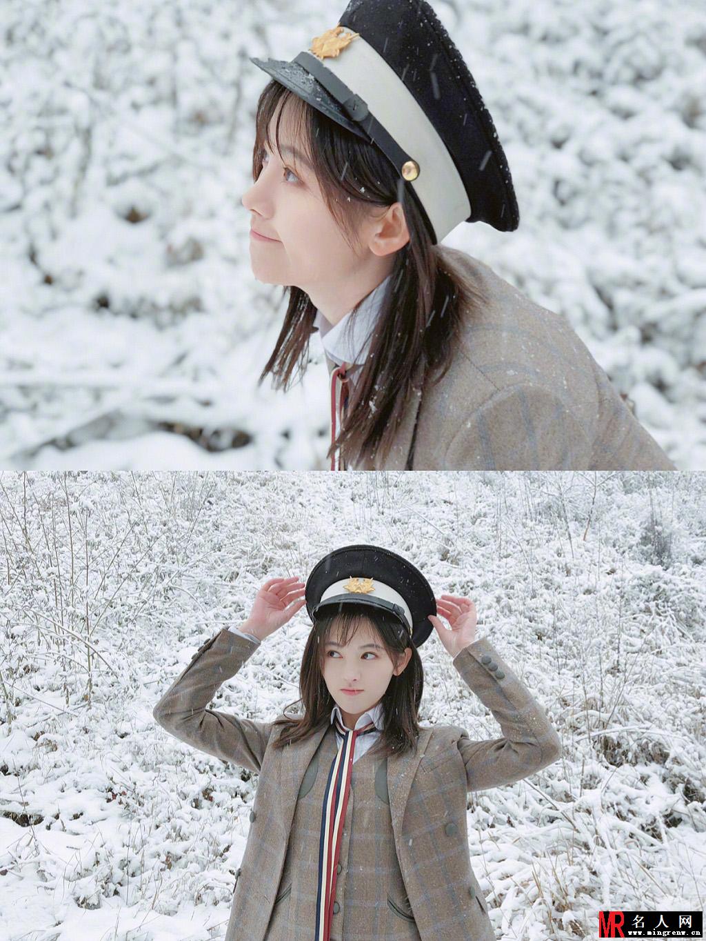 鞠婧祎最新美照曝光 雪中亭亭玉立甜美微笑超美丽(1)