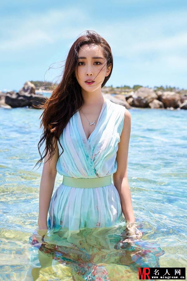 杜若溪海边写真 性感蓝色宛若美人鱼(1)