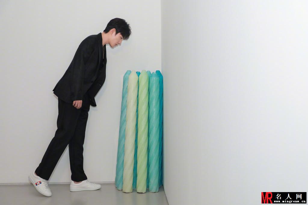 朱一龙现身菲利普·帕雷诺艺术展(1)